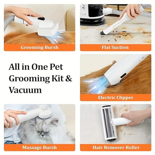 12000Pa Pet Grooming Kit & Vacuum - Ultimate Shedding Solution with 6 Tools, 1.5L Capacity, 99% Hair Removal Efficiency for Easy Dog Grooming - Perfect for Pet Owners with Heavy Shedding Breeds - Image 7