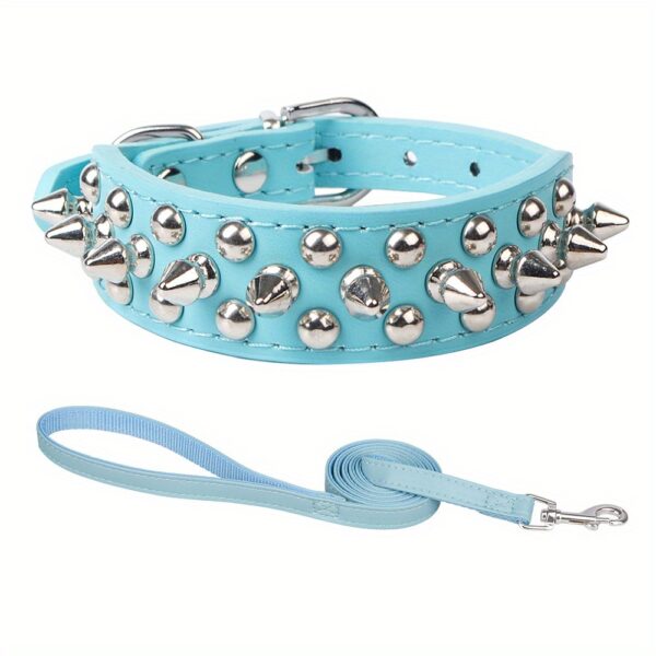Spiked Fashion Dog Collar Set - Durable, Adjustable, Stylish Design for Training, Walking, and Pet Control - Includes Matching Leash for a Perfect Pet Accessory - Image 20