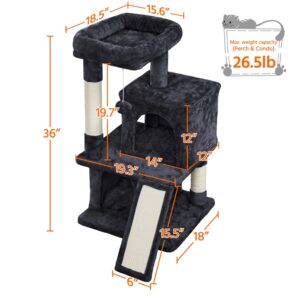 Costoffs 36'' Cat Tree Multilevel Cat Tower with Extra Large Perch & Scratching Posts & Scratching Board for Indoor Cats/ Kittens