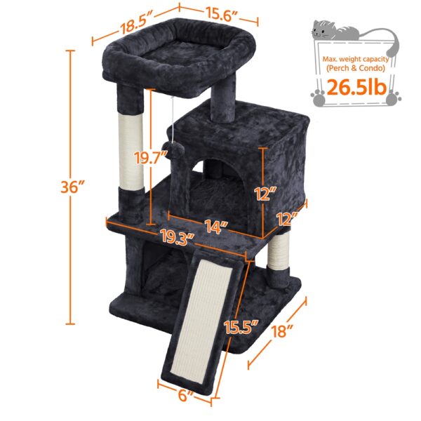 Costoffs 36'' Cat Tree Multilevel Cat Tower with Extra Large Perch & Scratching Posts & Scratching Board for Indoor Cats/ Kittens