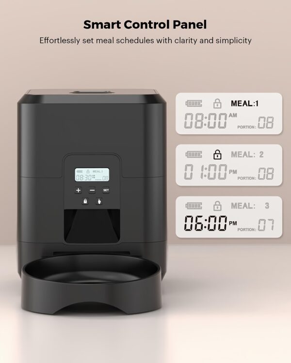 For Smart 67.63oz PET Feeder with Memory Function - USB & Battery Powered, Customizable Meal Scheduling, Includes Recording Bowl for Cats and Dogs - Image 16