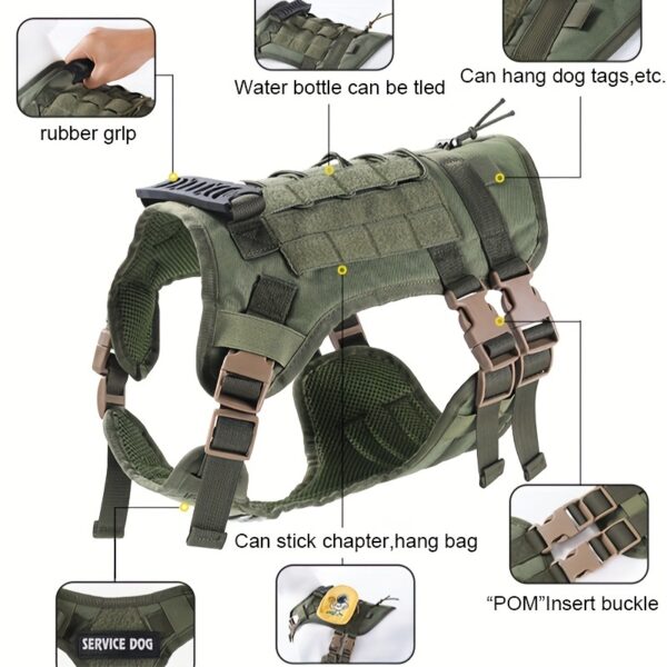 Waterproof Tactical Dog Vest Harness - Secure, Comfortable Fit for Outdoor Adventures, Christmas Gift - Image 7