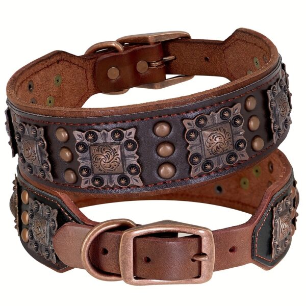 Heavy Duty Studded Leather Dog Collar for Medium and Large Dogs - Durable and Comfortable - Image 11