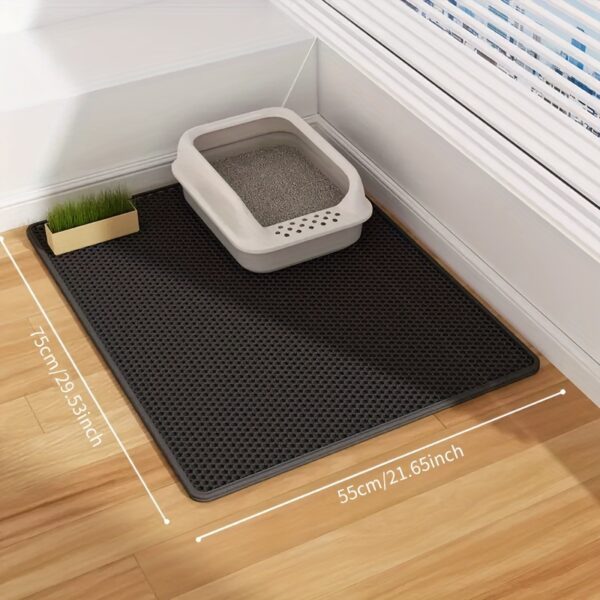 Extra-Large Double Layer Cat Litter Mat - Anti-Splash, Leak-Proof Design With Eva Material For Easy Cleanup - Image 3