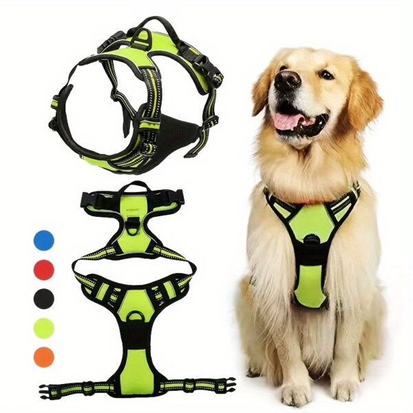 Adjustable No-Pull Dog Harness with Padded Vest and Dual Leash Clips - Prevents Choking and Provides Comfortable Walking Experience - Image 2