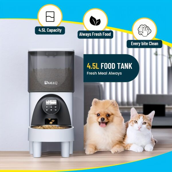 Elevated Automatic Cat Feeders, 19 Cup Timer Dry Food Dispenser for Cats and Dogs Pets with Desiccant Bag, Dog Feeder with Portion Control, Voice Recorder, 1 Pack - Image 3