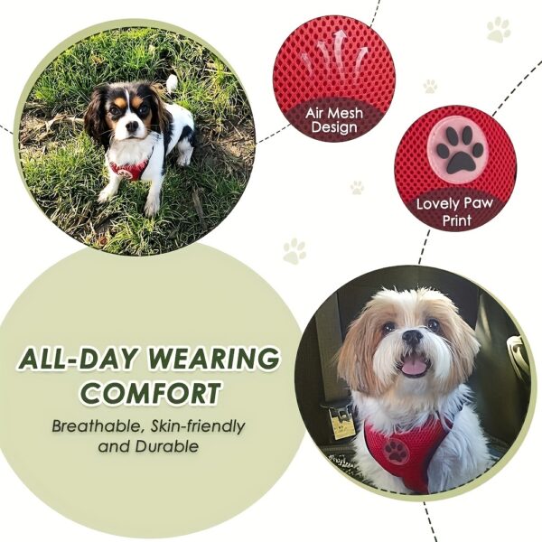Adjustable Dog Car Harness Seat Belt Set, Pet Vest Harness For Car With Strap - Image 6