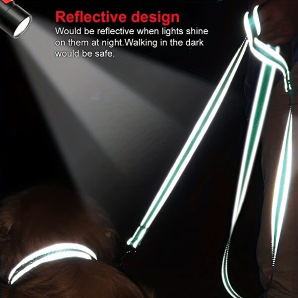 Safe and Comfortable Reflective Double-Sided Dog Leash for Walking and Training - Image 4
