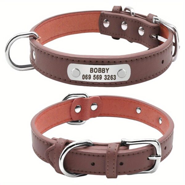 Custom Engraved Dog Collar with Personalized ID Tag - Durable Padded Pet Collar for Small, Medium & Large Dogs - Solid Pattern, Adjustable Fit, Secure Metal Hardware, Personalized Pet Accessory | Stylish Dog Collar | Durable Band, Personalized Dog Collar - Image 18