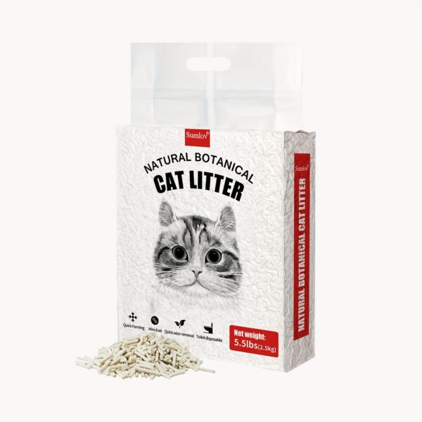 33lbs Dust-Free Sumlov Tofu Cat Litter, Natural Botanical, 5.5Lbs Each Pack, Flushable, Quick Clumping, Odor Control, Made From Pea Fiber And Corn Starch - Image 13