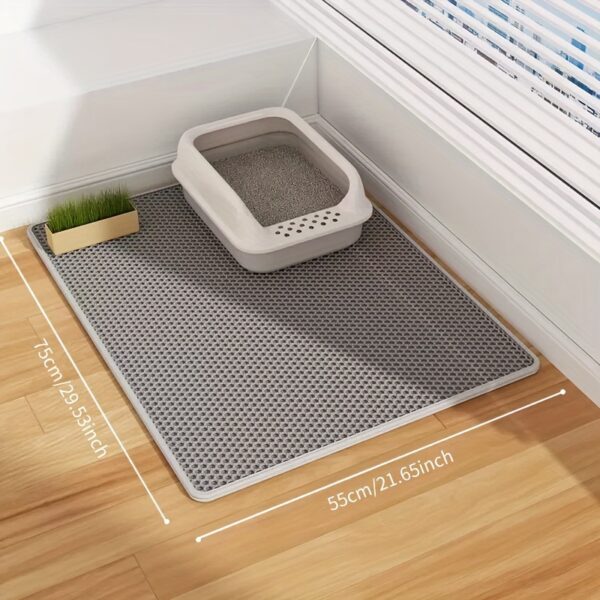 Extra-Large Double Layer Cat Litter Mat - Anti-Splash, Leak-Proof Design With Eva Material For Easy Cleanup - Image 2