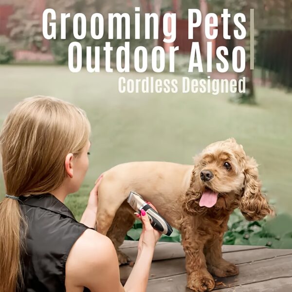 [Cordless Trimmer for Dogs & Cats] Whisper-Quiet Electric Pet Grooming Kit - USB Rechargeable, Cordless Trimmer for Dogs & Cats with Limit Combs, Professional Shaver Tool Set, Golden Finish - Ideal for All Hair Types, Home Pet Styling|Ergonomic Design|Met - Image 7
