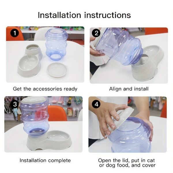 [Large Capacity Pet Feeder Fountain] 1pc Large Capacity Transparent Pet Feeder/Water Fountain, Water/Food Feeder Dispenser For Cats And Dogs Christmas Gift - Image 22