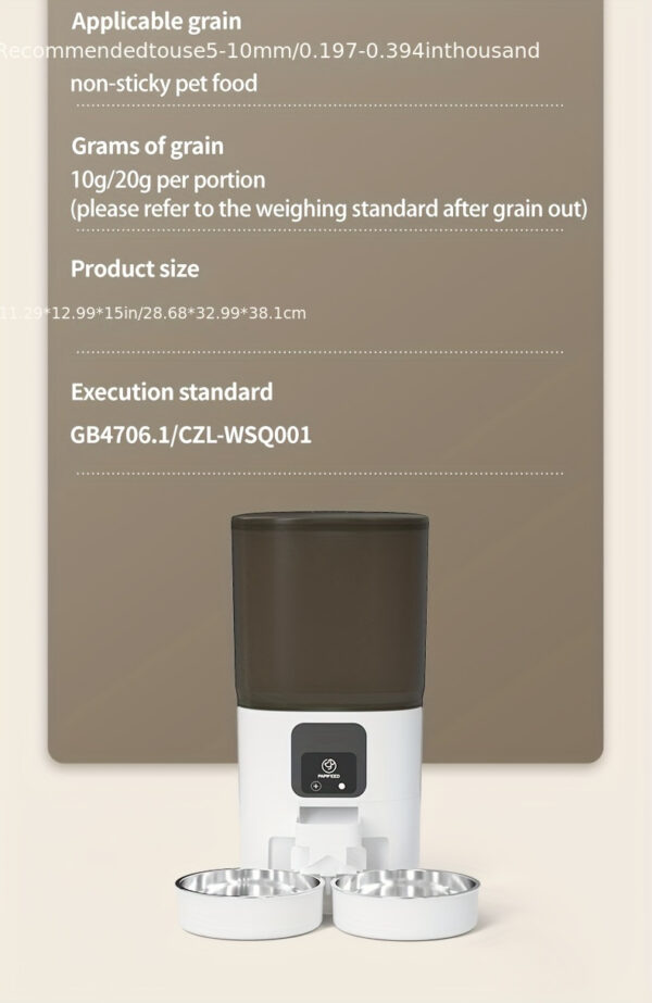 7L Large Capacity PAPIFEED Intelligent Automatic Pet Feeder - WiFi Enabled, Timing Dosing, Double Bowl Design for Cats and Dogs - Convenient, Stress-Free Pet Care Solution - Image 22