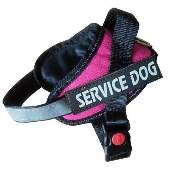 1pc Service Dog Vest Harness with Handle, Adjustable Polyester Pet Carrier for Outdoor Use, Graphic Pattern, No Battery Required, Outdoor Pet Gear | Reflective Dog Vest | Sturdy Handle Feature - Image 9