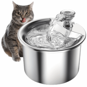 Stainless Steel Pet Fountain - Effortless Automatic Dispenser for Cats and Dogs (2L) - Health-Boosting, Whisper-Quiet, Filtered Water for Fresh Hydration - Perfect for Your Furry Friends