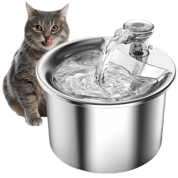 Stainless Steel Pet Fountain - Effortless Automatic Dispenser for Cats and Dogs (2L) - Health-Boosting, Whisper-Quiet, Filtered Water for Fresh Hydration - Perfect for Your Furry Friends