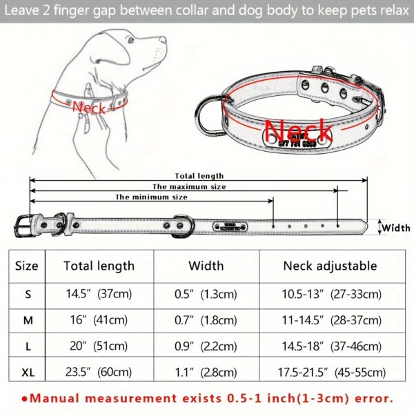 Custom Engraved Dog Collar with Personalized ID Tag - Durable Padded Pet Collar for Small, Medium & Large Dogs - Solid Pattern, Adjustable Fit, Secure Metal Hardware, Personalized Pet Accessory | Stylish Dog Collar | Durable Band, Personalized Dog Collar - Image 2
