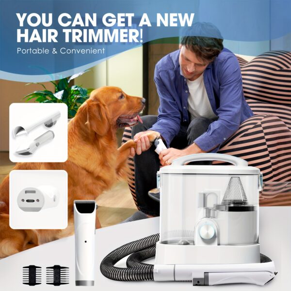 6-in-1 Pet Grooming Kit with Vacuum & Hair Dryer: Multi-Purpose Set for Dogs & Cats with 3.3L Dust Bin and Dog Clipper - Image 6