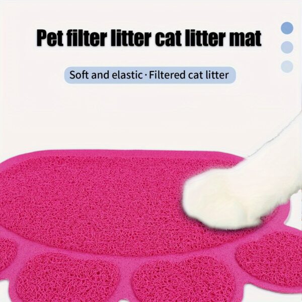 1pc Pet Cat Litter Pad With Paw Shape, Cat Litter Box Mat, Cat Bed Toilet Anti-slip Splash-proof Cat Pad - Image 6