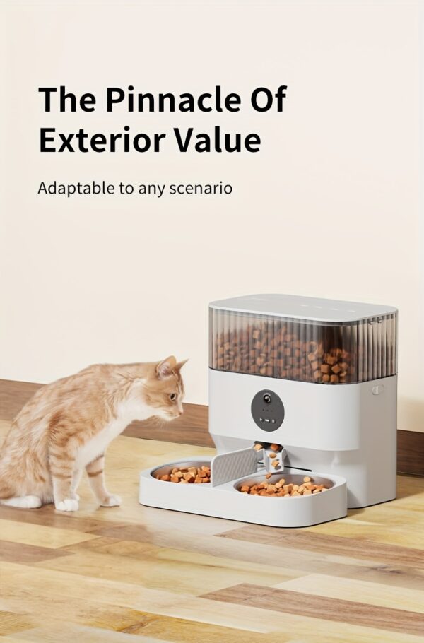 Large Capacity Automatic Dog Feeder, WiFi Cat Food Dispenser, with 1080P Camera, Can Feed 2 Cats and Dogs, 1.32gal Pet Feeder, APP Control, Two-way Audio, Dual Power, Three Versions, Ideal Gift for Pet Owners Does not include battery and adapter - Image 15