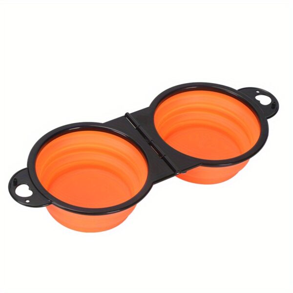 Collapsible Silicone Dog Travel Bowls, 2 In 1 Double Bowls Folding TPE Dog Food Bowl Water Bowl, Hangable Dog Feeder Dish Bowl For Outdoor Walking Camping Traveling - Image 12